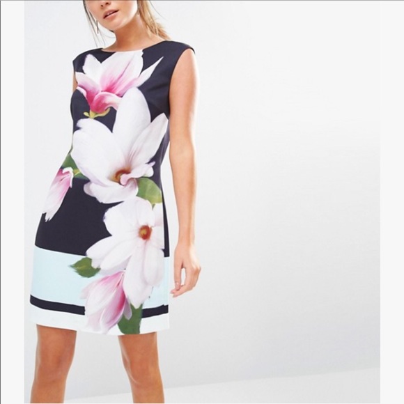 ted baker navy blue floral dress